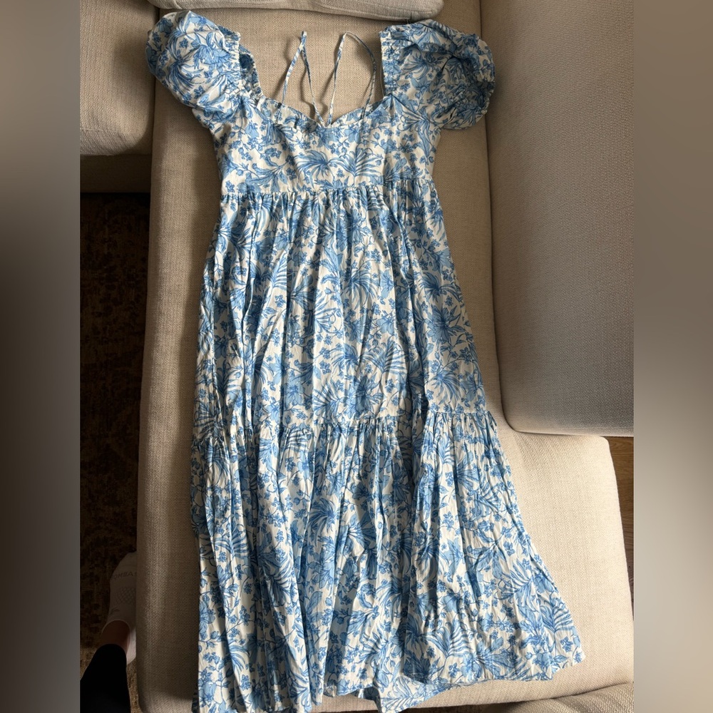 AQUA by Bloomingdale’s Blue and White Floral Dress - Picture 8 of 8